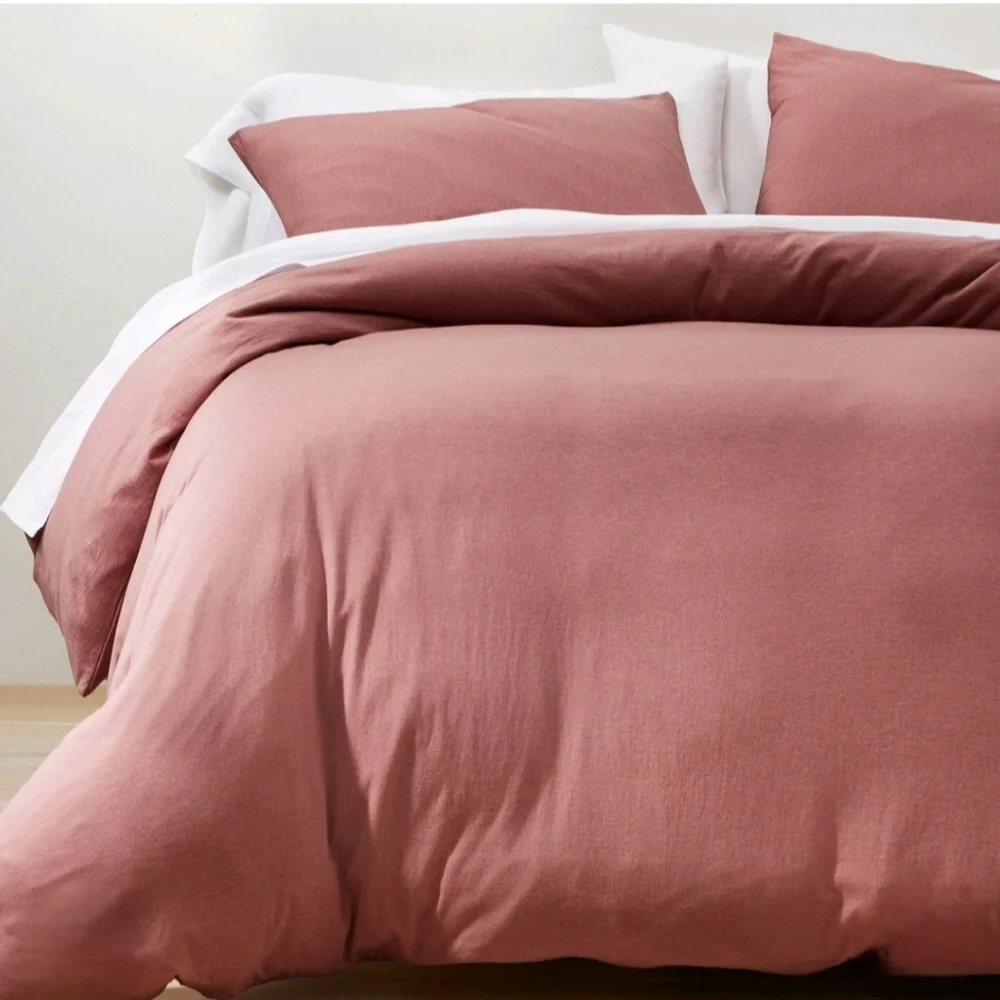Casaluna King Jersey Duvet Cover & Sham Set Rose